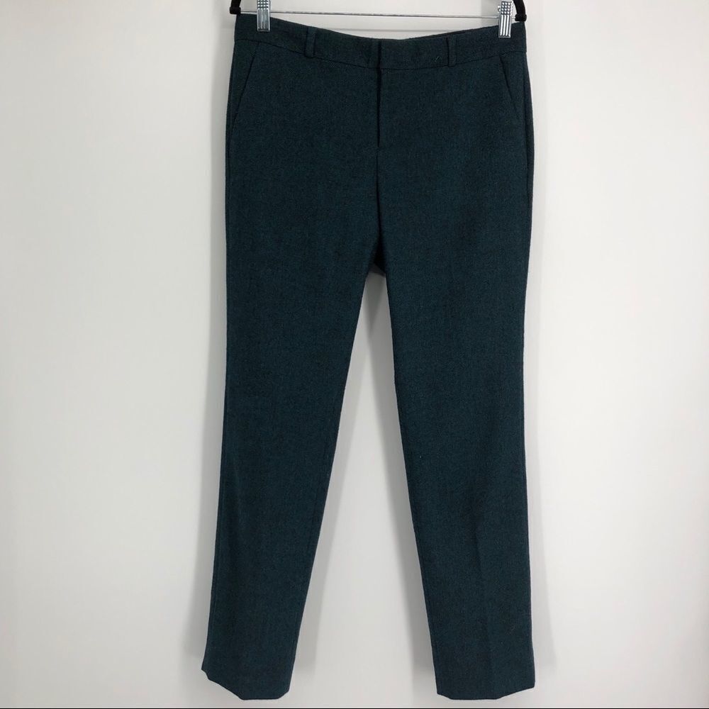 BANANA REPUBLIC Ryan Slim Straight Pant Wool Teal Blue Size 6‎